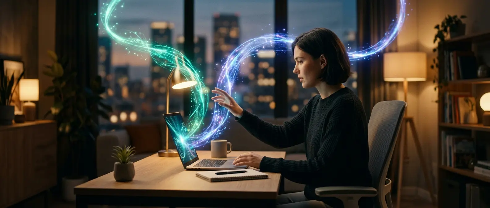 Pessoa escolhendo entre ChatGPT ou Gemini para o trabalho